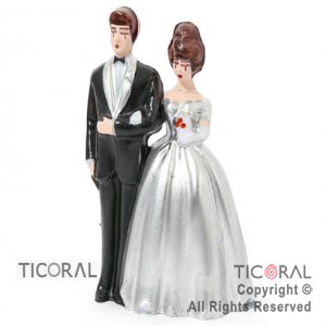 PAREJA DE NOVIOS PLATA x 1